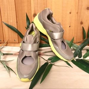 Michael Kors Walker Cut Outs Sneakers Yellow Gray